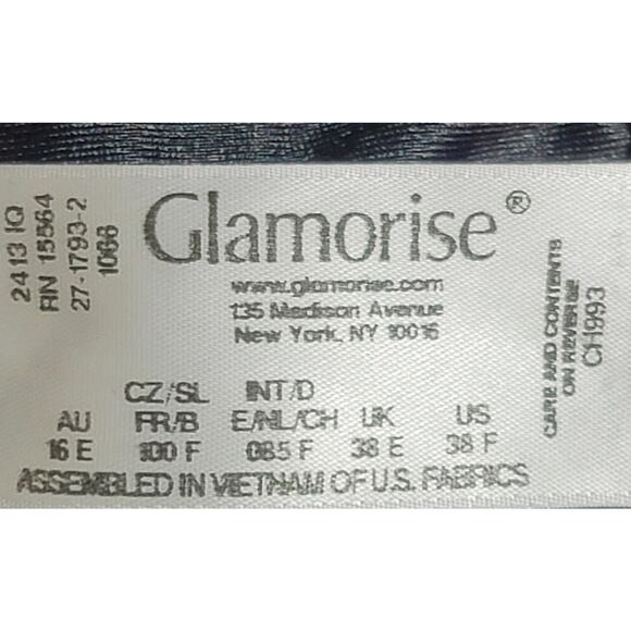 Glamorise Black Pink Trim Wirefree Sports Bra 38F Lightweight Hook & Eye Closure - Picture 3 of 6